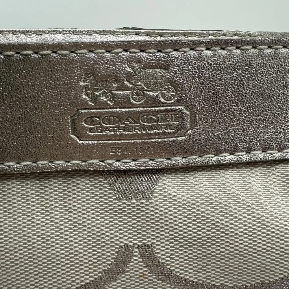 Coach Vintage Y2K Zoe Signature Hobo Silver/Cream Handbag - No A0973-42715